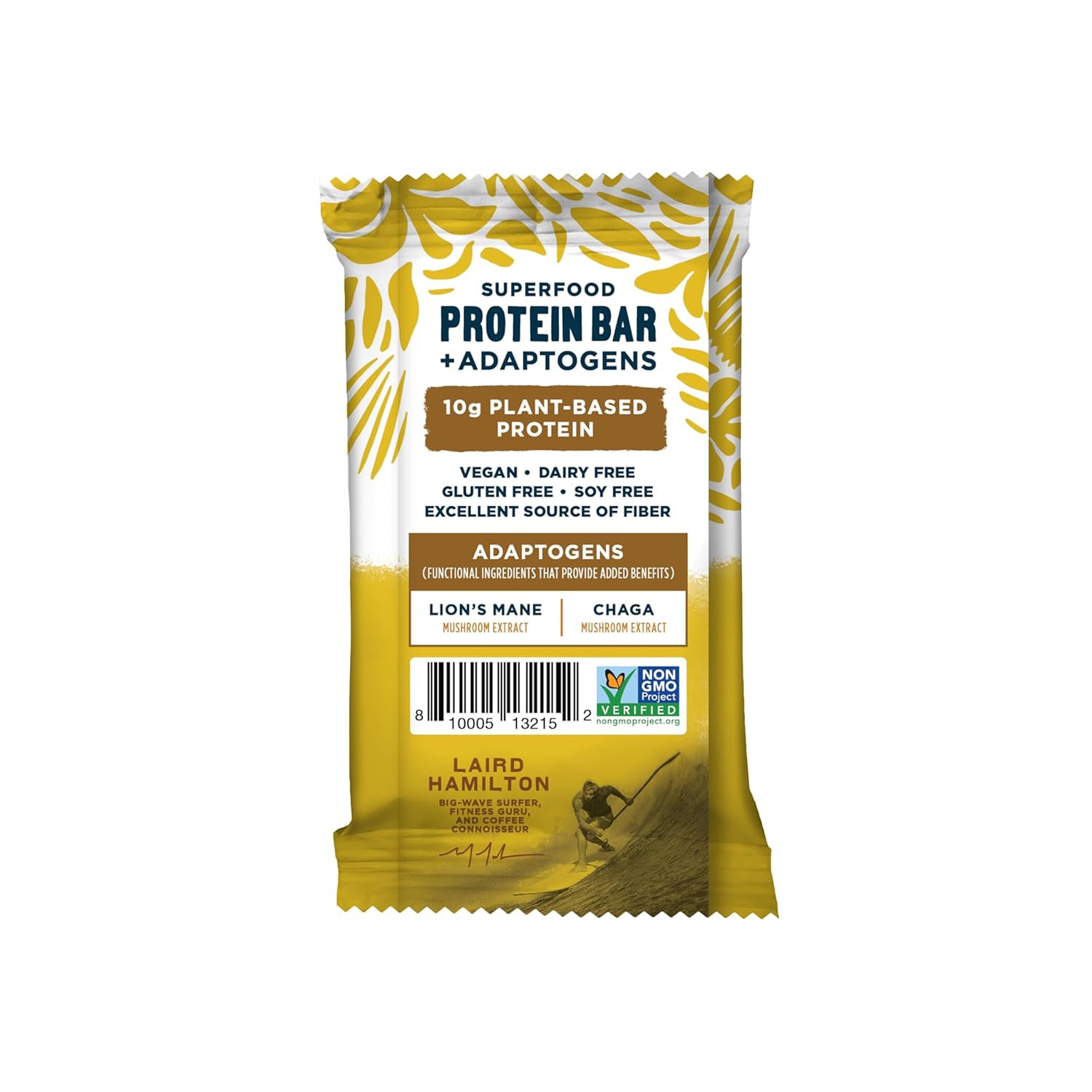 Laird Superfood Lemon Almond Protein Bars - Plant-Based Protein with Real Ingredients, Functional Mushrooms, 10g Protein, 6g Fiber, Non-GMO - 10 Count
