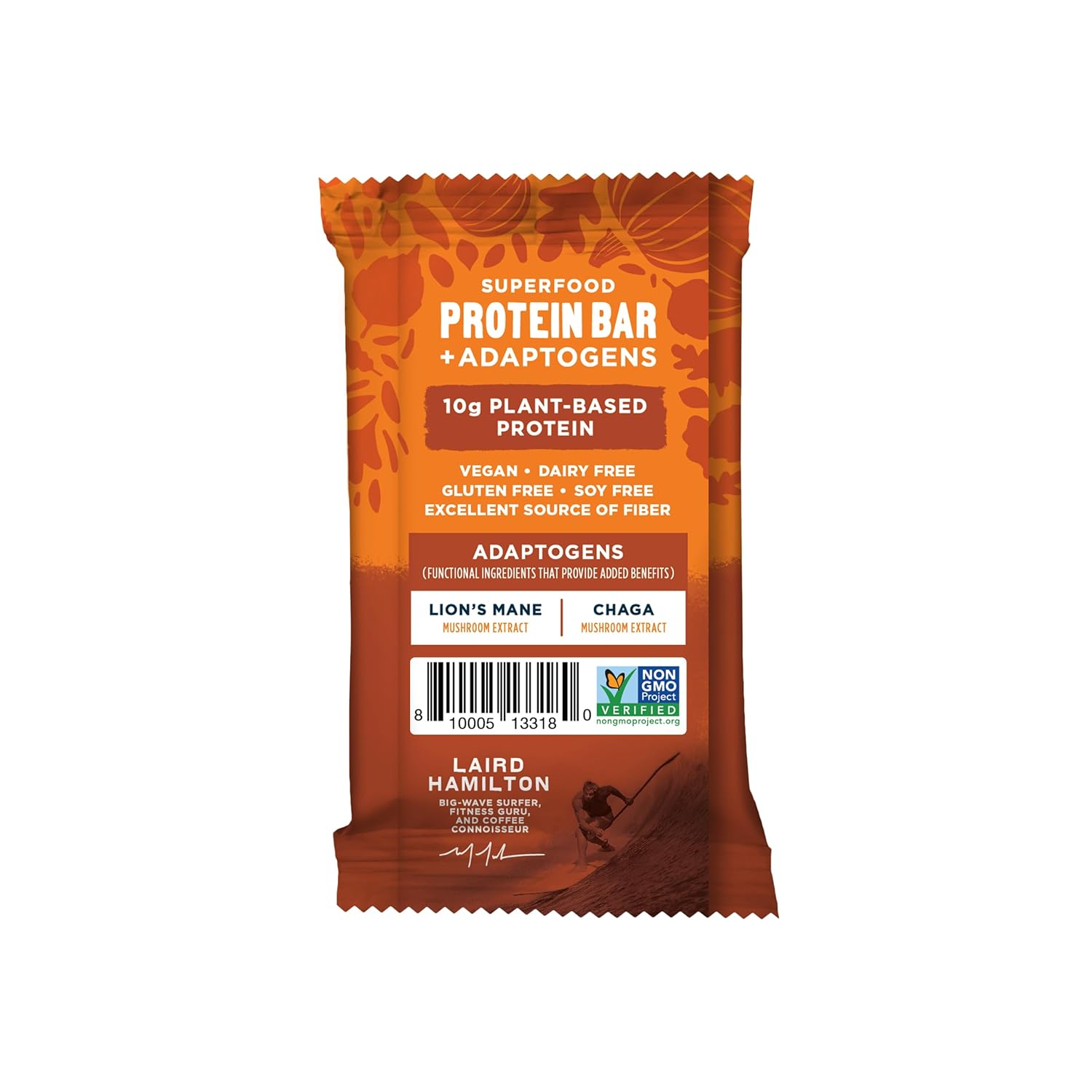 Laird Superfood Plant-Based Protein Bars with Functional Mushrooms - Real Ingredients, 10g Protein, 6g Fiber, Non-GMO - Pumpkin, 10 Count