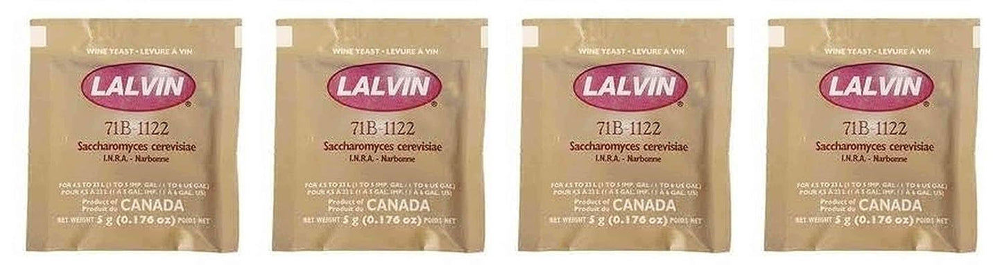 Lalvin 71B-1122 Yeast Multi-Pack - Four Pack for Brewing and Fermentation