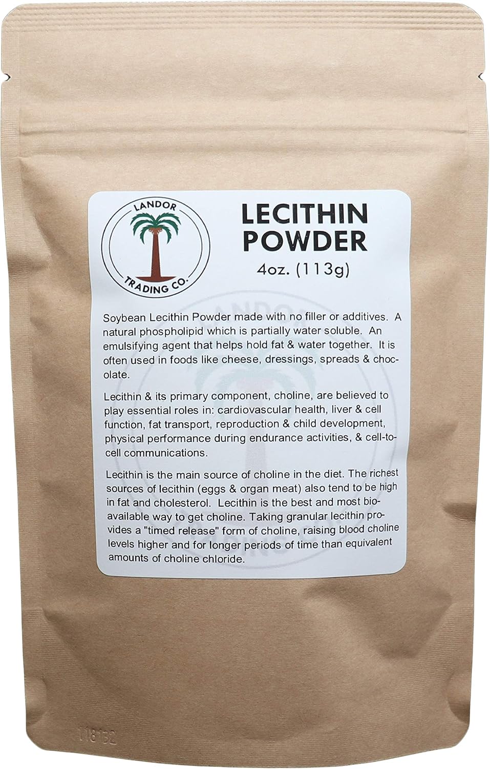 Landor Trading Company Soybean Lecithin Powder - 4 Ounces (113 Grams) - Premium Quality Supplement