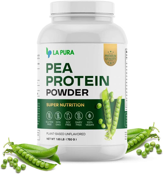 LaPura 100% Vegan Pea Protein Powder - 1.65LB, Unflavored Plant-Based Protein with 20g Protein, Easy to Digest, Gluten Free, Non-GMO, No Additives - Optimal Nutrition
