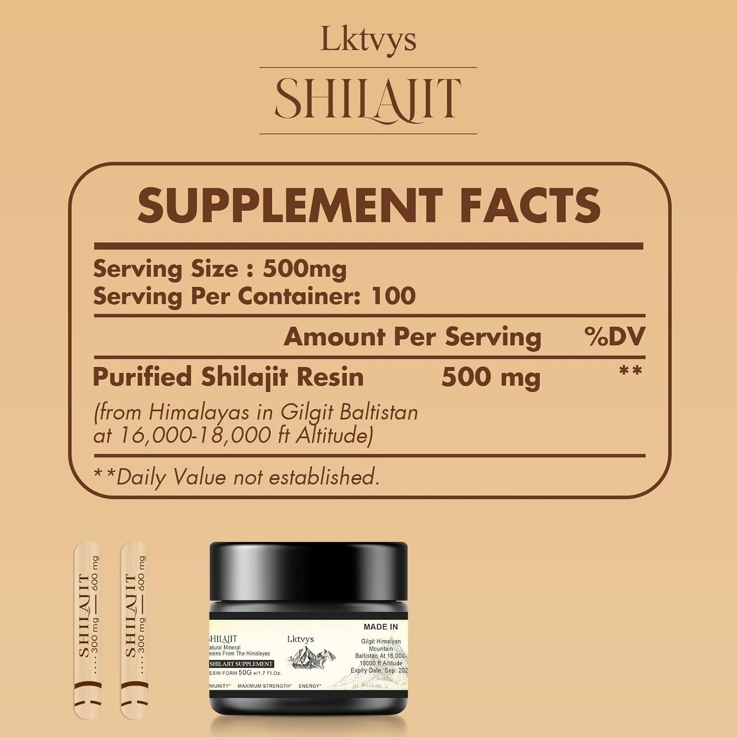 Large 50g Pure Himalayan Shilajit Resin Enriched with Fulvic Acid - Organic Resin for Health Boost and Enhanced Flavor