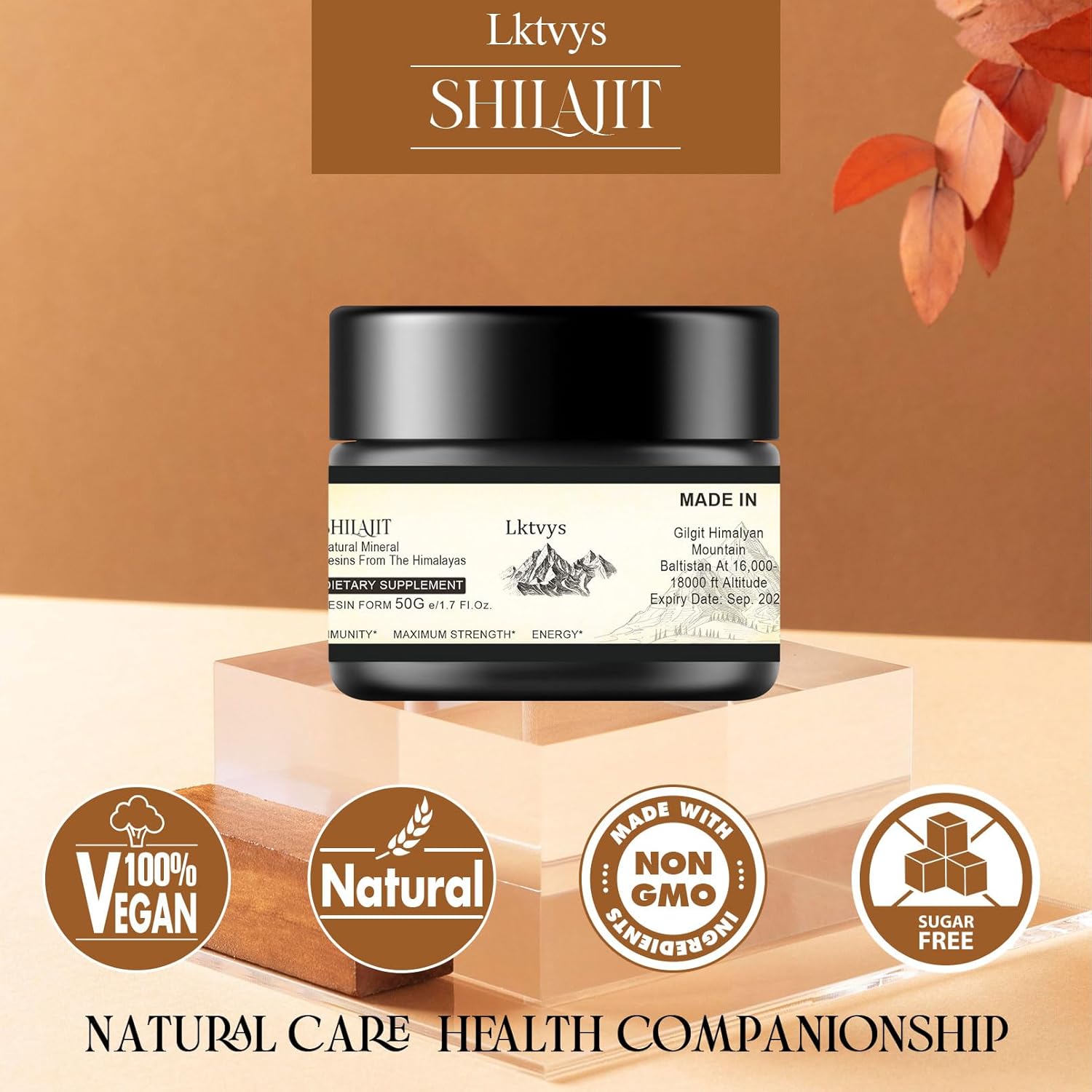 Large 50g Pure Himalayan Shilajit Resin Enriched with Fulvic Acid - Organic Resin for Health Boost and Enhanced Flavor