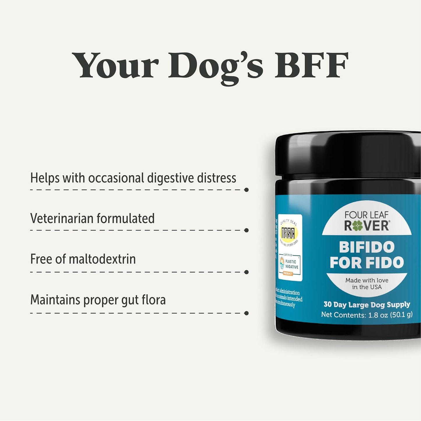 Large Dog Probiotics for Digestive Health - Immune Balance & Gut Health - 50 Billion CFU - Veterinarian Formulated - 30 Day Supply