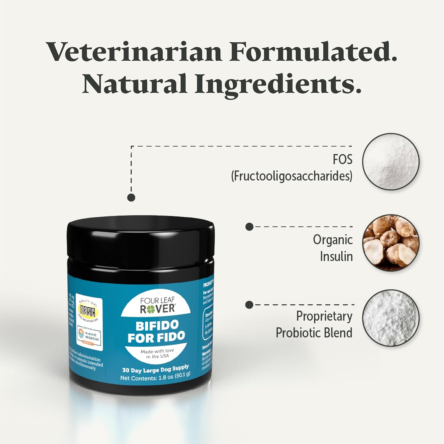 Large Dog Probiotics for Digestive Health - Immune Balance & Gut Health - 50 Billion CFU - Veterinarian Formulated - 30 Day Supply