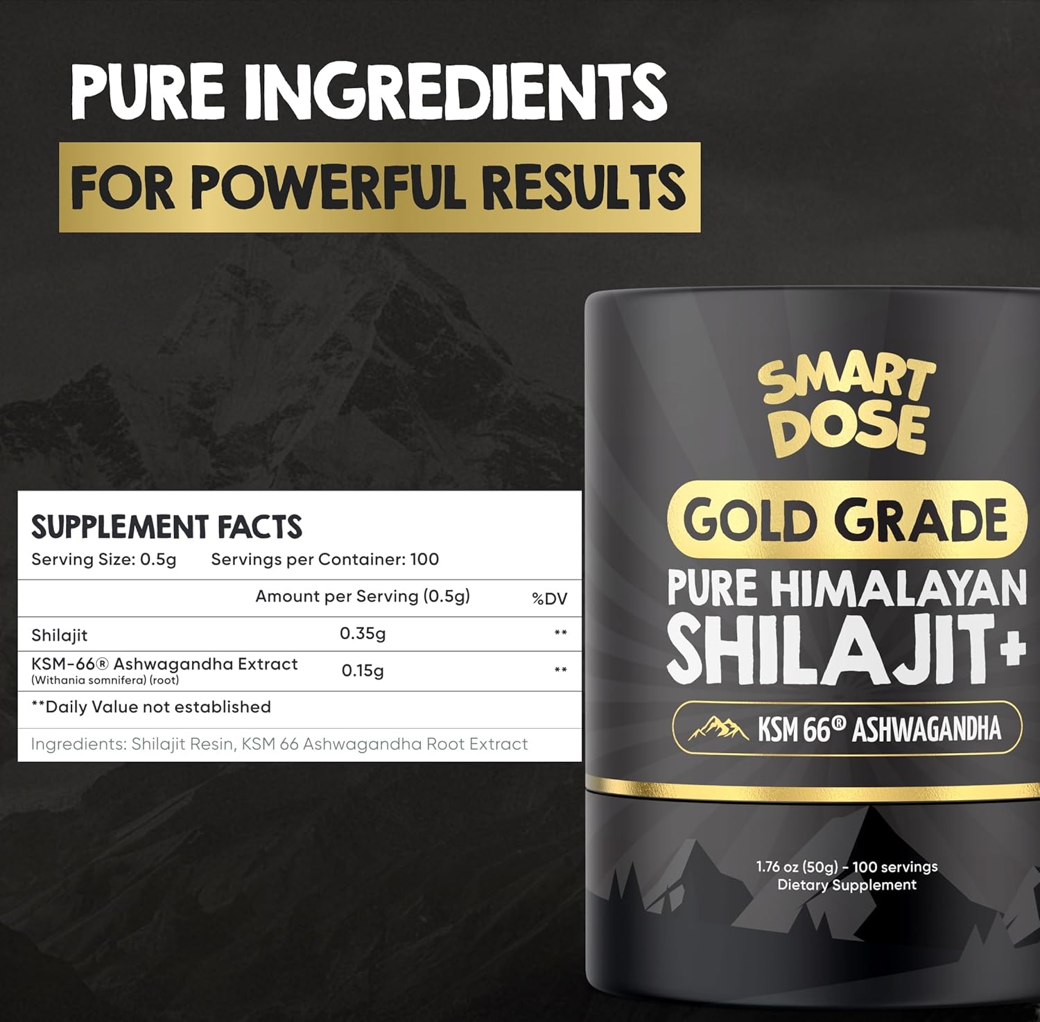 Large Jar of Gold-Grade Himalayan Shilajit Resin with 85% Fulvic Acid - 125 Servings - US Lab Tested for Purity