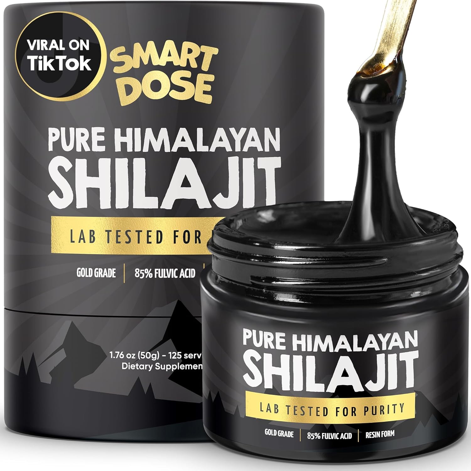 Large Jar of Pure Himalayan Shilajit Resin - 85%+ Fulvic Acid - 125 Servings - Authentic US Lab Tested Premium Quality