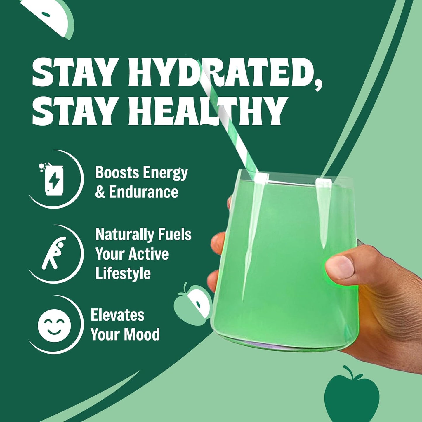 Large Vitalogix Naturals Replenisher Daily Electrolyte Drink Mix - Apple Flavor, Keto-Friendly, Vegan, Non-GMO, Sugar-Free Powder with Electrolytes & Minerals