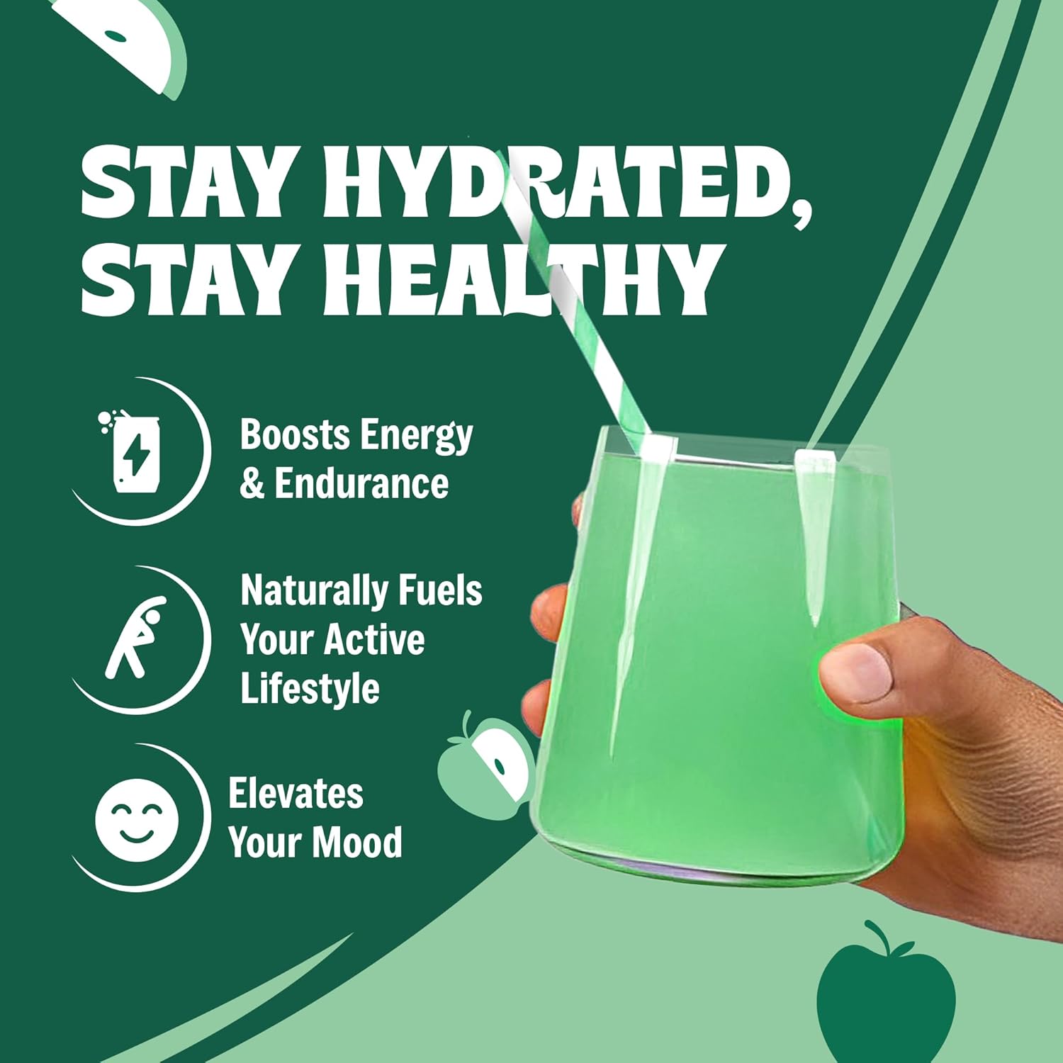 Large Vitalogix Naturals Replenisher Daily Electrolyte Drink Mix - Apple Flavor, Keto-Friendly, Vegan, Non-GMO, Sugar-Free Powder with Electrolytes & Minerals