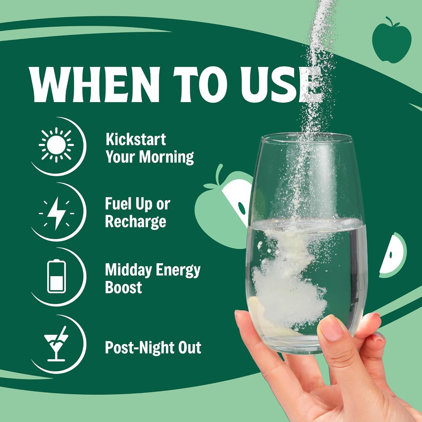 Large Vitalogix Naturals Replenisher Daily Electrolyte Drink Mix - Apple Flavor, Keto-Friendly, Vegan, Non-GMO, Sugar-Free Powder with Electrolytes & Minerals