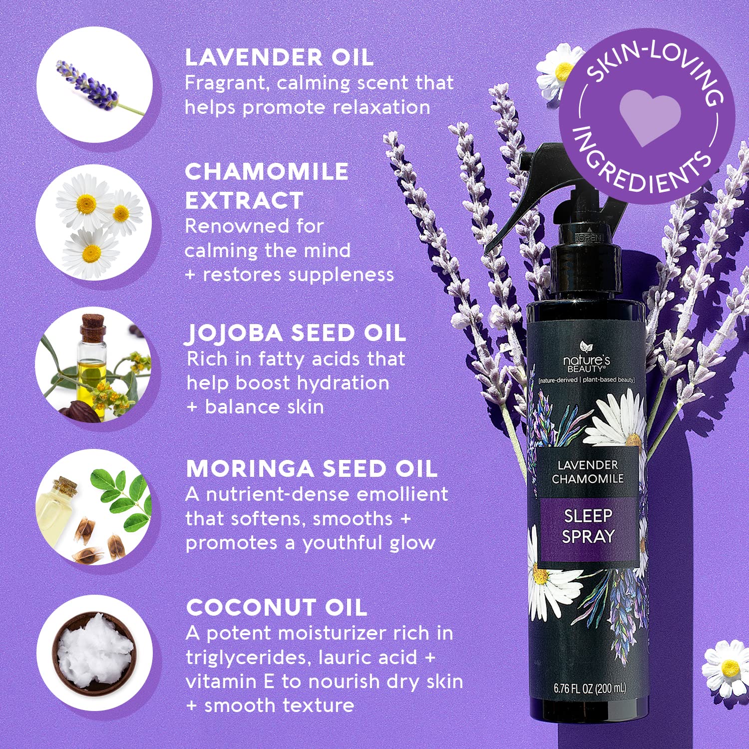 Lavender Chamomile Sleep Spray Multi-Pack - Premium Room & Pillow Mist with Coconut, Jojoba, & Moringa Seed Oils for Relaxation and Better Sleep - 6.76 fl oz (2 Pack)