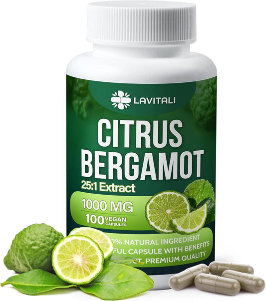 LaVitali Citrus Bergamot Extract Capsules - 100 Veggie Caps, 1000mg, Non-GMO, Gluten-Free, Vegetarian