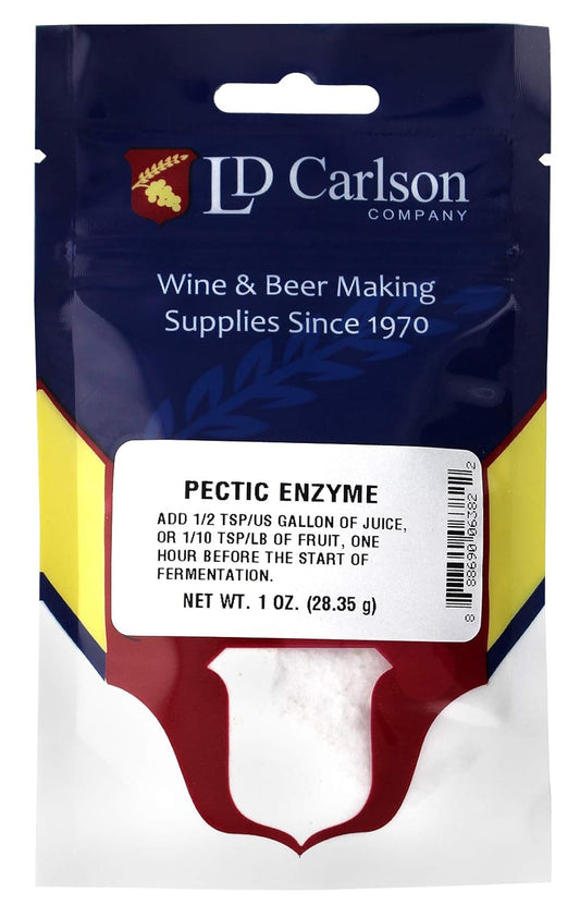 LD Carlson Pectic Enzyme Powder - 1 oz., White - High-Quality Enzyme for Wine and Cider Making