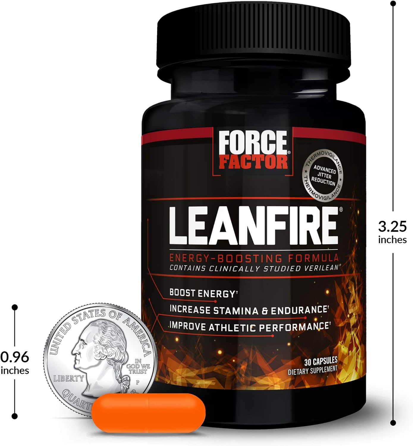 LeanFire Pre Workout Energy Pills - Boost Energy, Build Muscle, Improve Performance - 60 Count