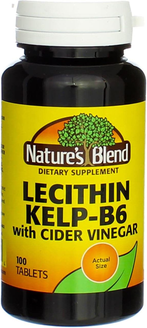 Lecithin Kelp-B6 with Apple Cider Vinegar 100 Tablets - Natural Blend (Model: 079854600704)
