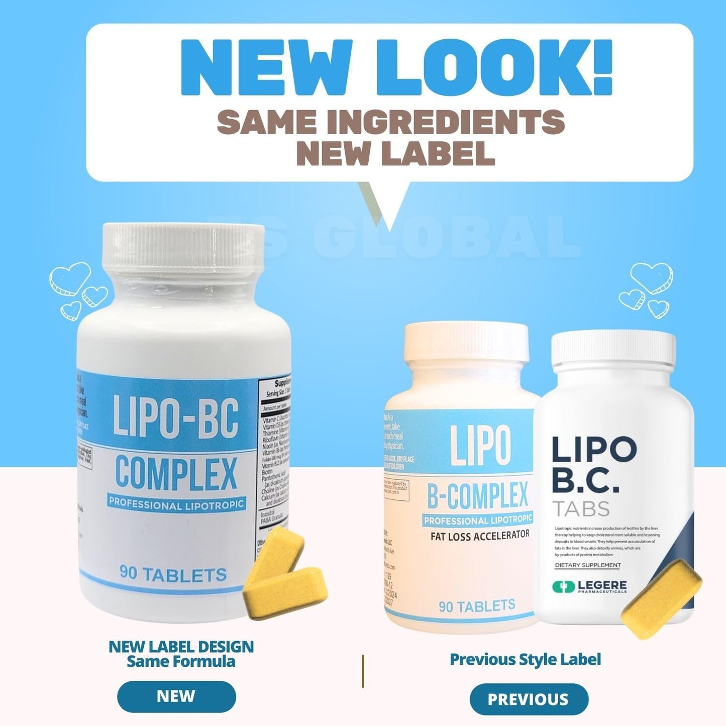 Legere Lipo B-Complex Tablets - 90 Count for Weight Loss & Energy Boost