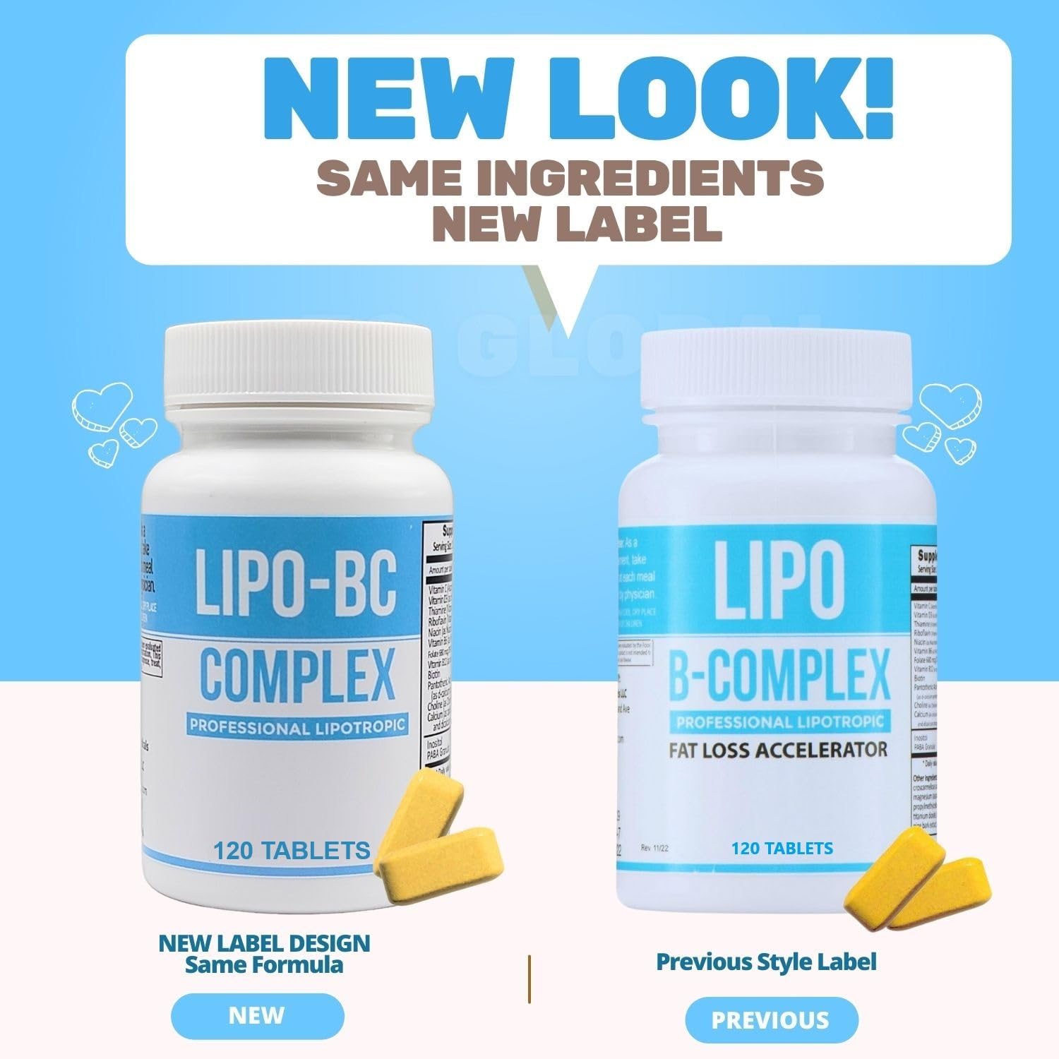 Legere Pharmaceuticals Lipo B-Complex Tablets for Energy & Wellness - Natural Lipotropic Supplement with Dietary Nutrients (120 Tablets)