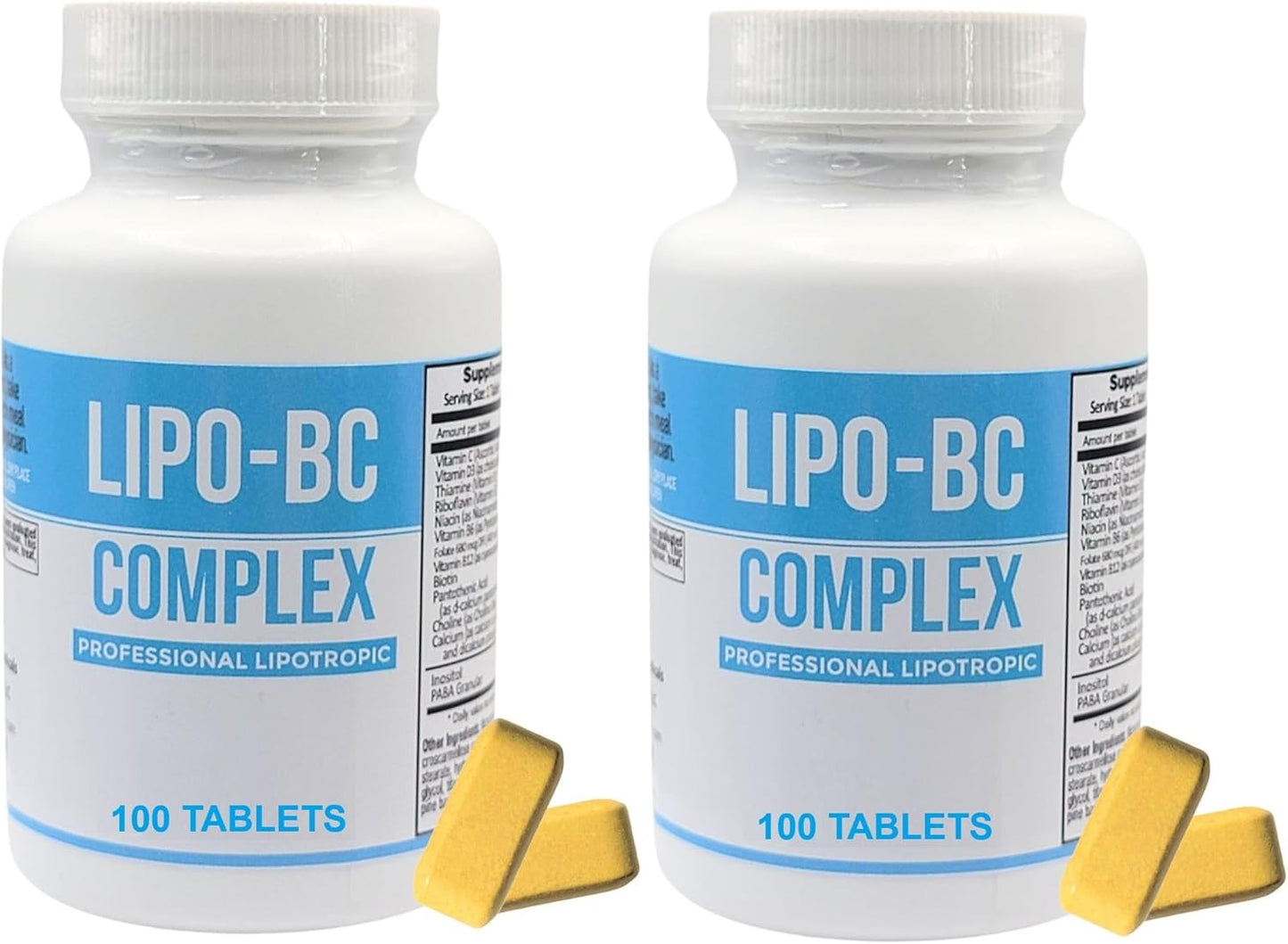 Legere Pharmaceuticals Lipo BC 100 Tablets - Twin Pack with 200 Tablets Total for Slimming Formula and Energy Boost