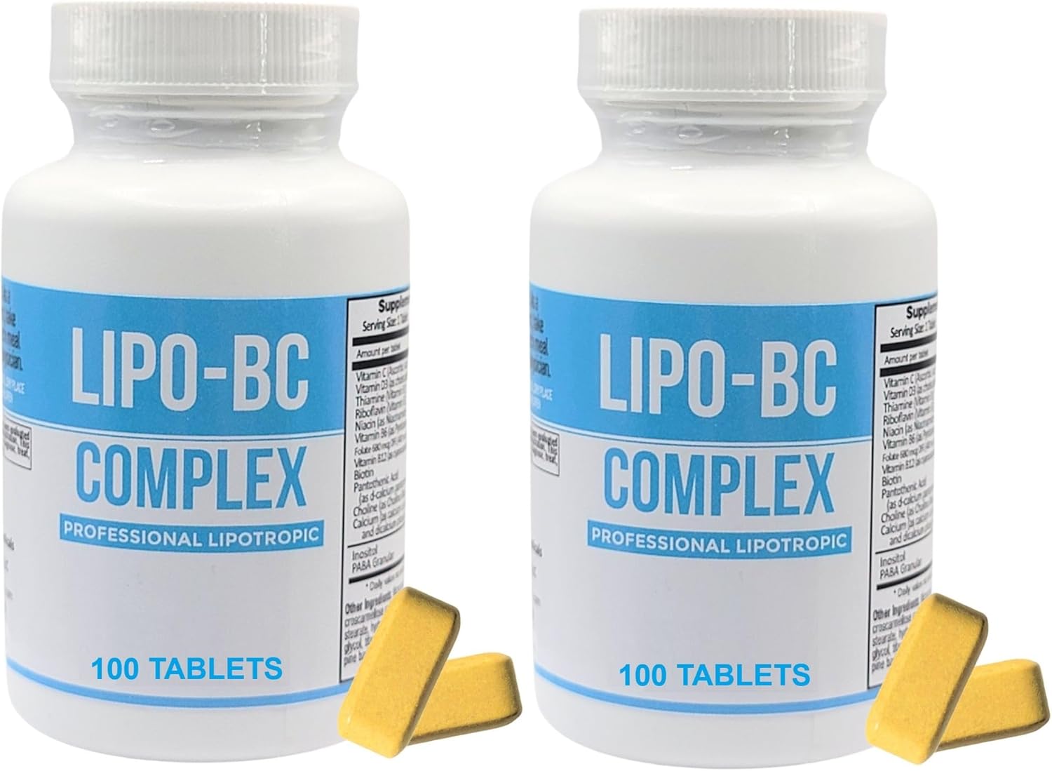 Legere Pharmaceuticals Lipo BC 100 Tablets - Twin Pack with 200 Tablets Total for Slimming Formula and Energy Boost