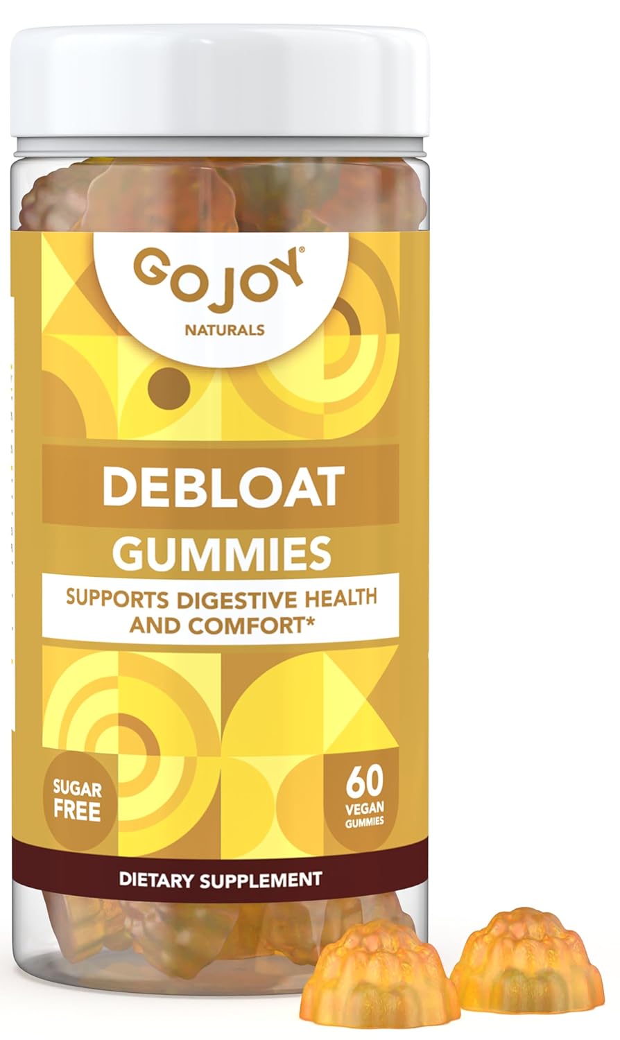 Lemon Debloat Gummies by GOJOY NATURALS - Herbal Supplement for Gut Health, Bloating & Digestion - Non-GMO, Vegan, Sugar, Soy & Gluten Free (30 Servings)