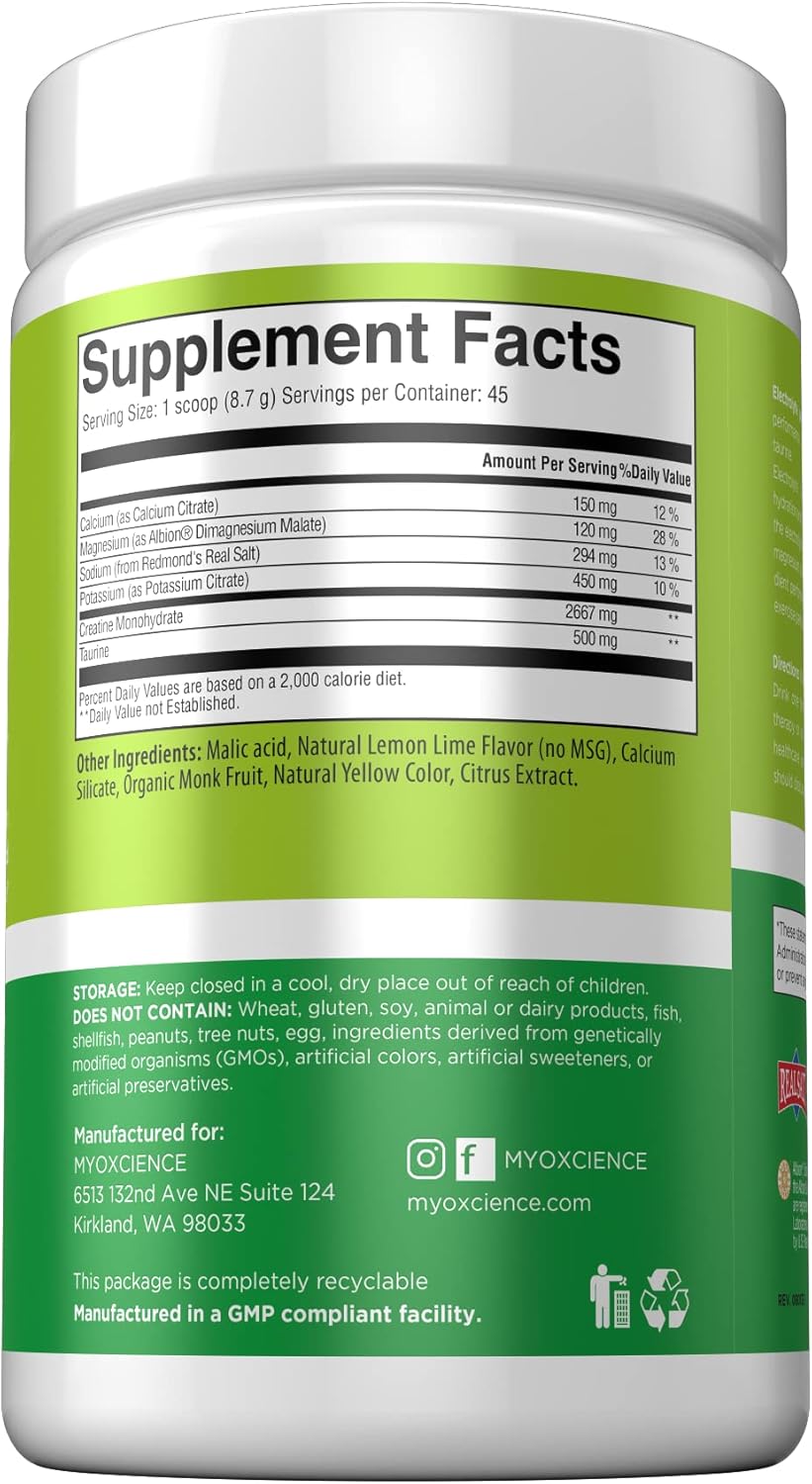 Lemon Lime Electrolyte Stix with Creatine for Exercise Recovery & Muscle Development - 45 ct Jar