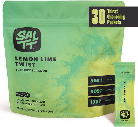 Lemon Lime Twist Keto Chow SALTT Electrolytes Powder Drink Mix - 30 Packets - Magnesium, Potassium, Sodium, Trace Minerals - Sugar & Gluten Free