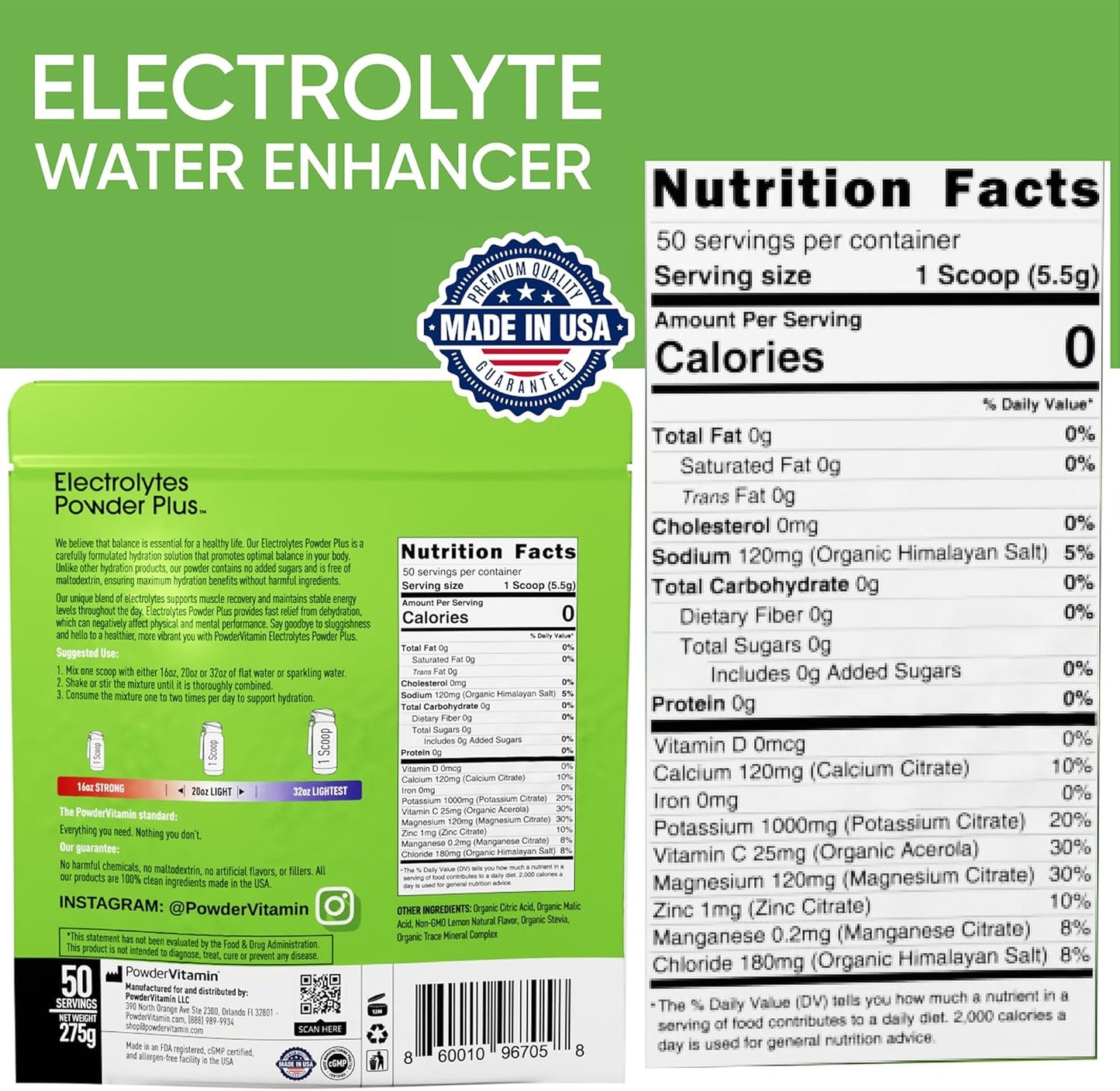 Lemonade Hydration Powder with Electrolytes, 0 Calorie Keto-Friendly Drink Mix (50 Servings)