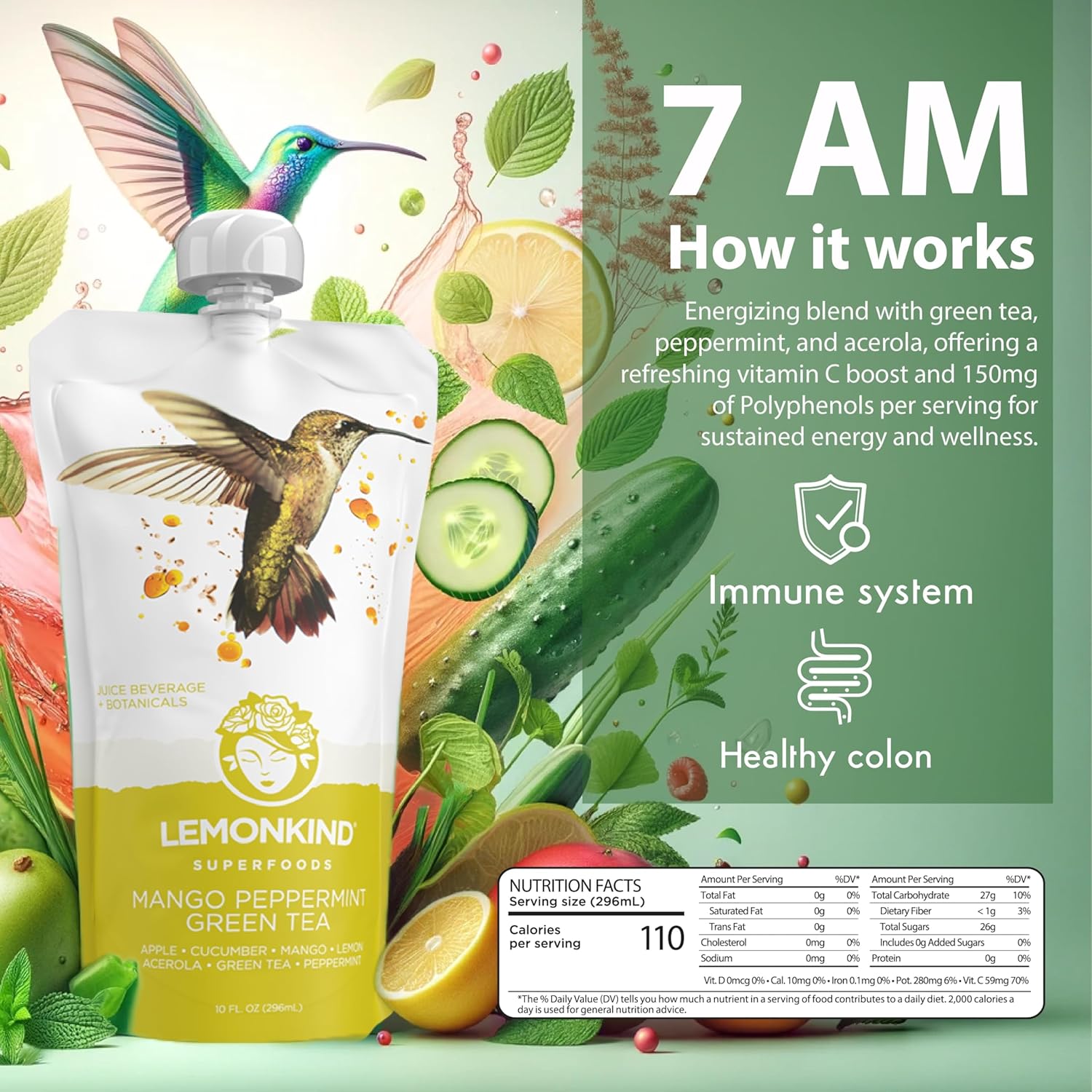 Lemonkind 1-Day Colon Juice Cleanse: Detox & Boost Energy, Reduce Bloating - Vegan, Gluten-Free, Pressed Juices, Women-Owned