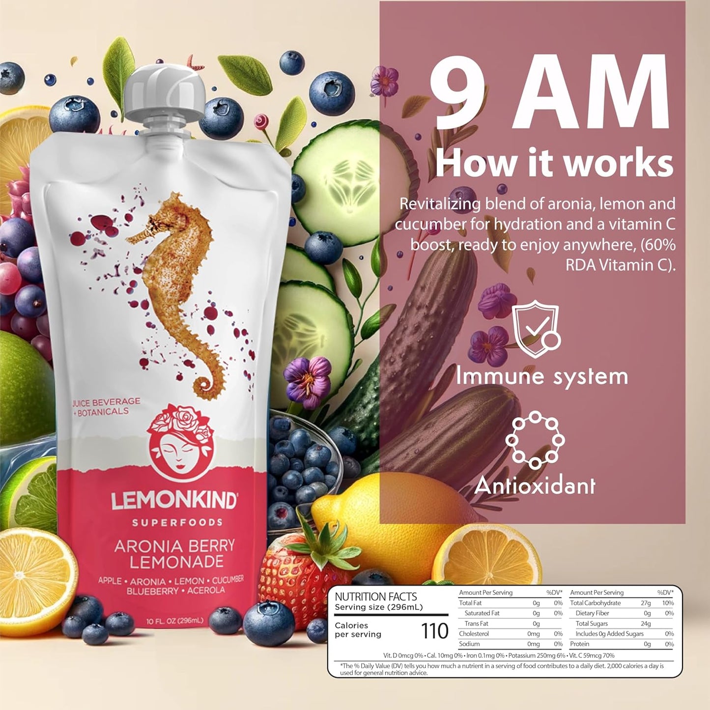 Lemonkind 1-Day Colon Juice Cleanse: Detox & Boost Energy, Reduce Bloating - Vegan, Gluten-Free, Pressed Juices, Women-Owned