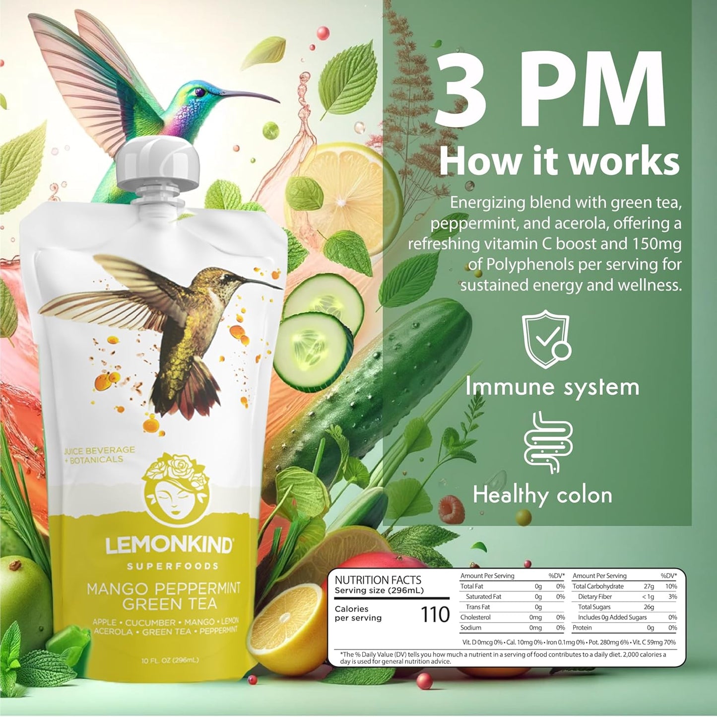 Lemonkind 1-Day Colon Juice Cleanse: Detox & Boost Energy, Reduce Bloating - Vegan, Gluten-Free, Pressed Juices, Women-Owned