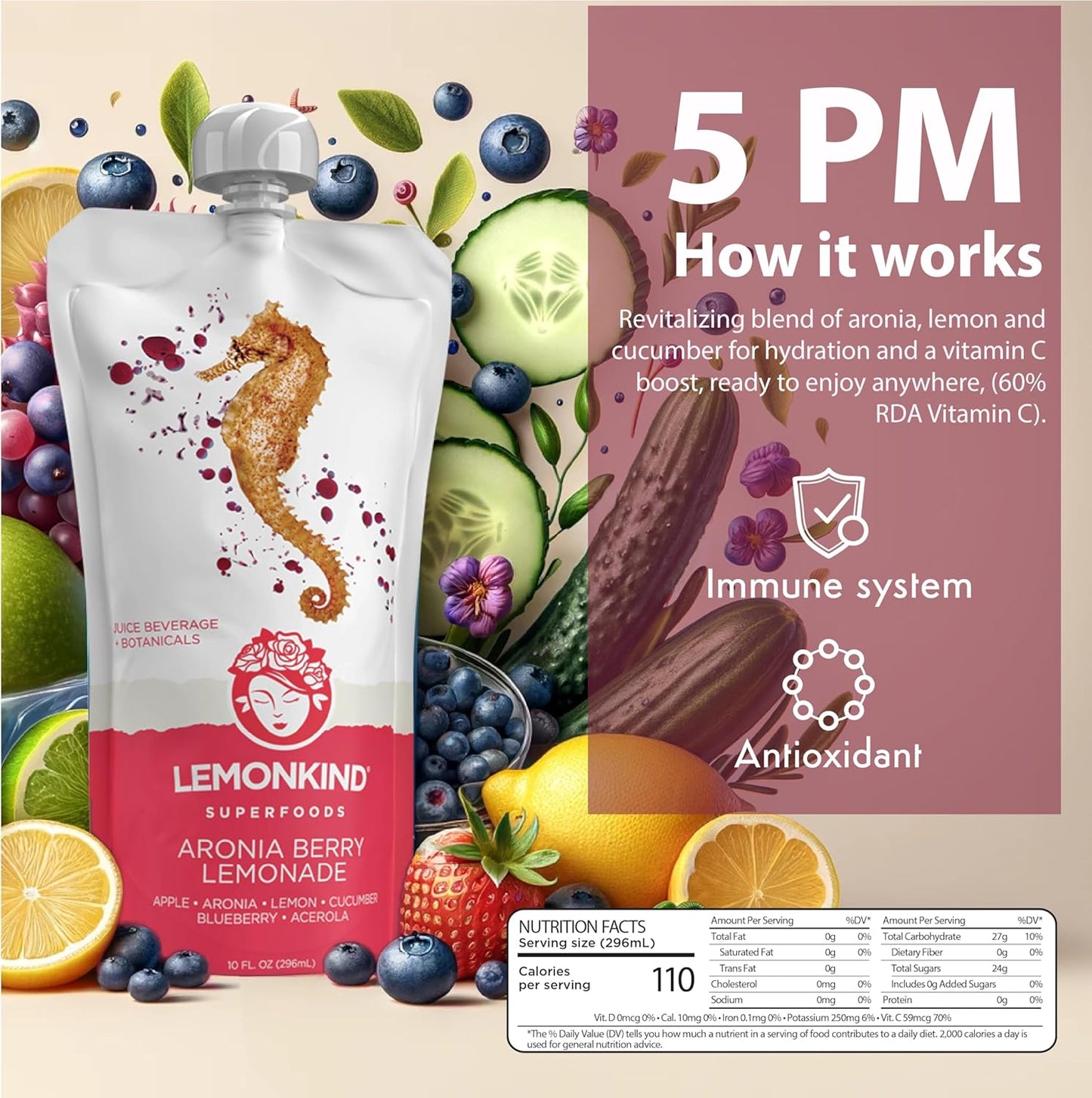 Lemonkind 1-Day Colon Juice Cleanse: Detox & Boost Energy, Reduce Bloating - Vegan, Gluten-Free, Pressed Juices, Women-Owned