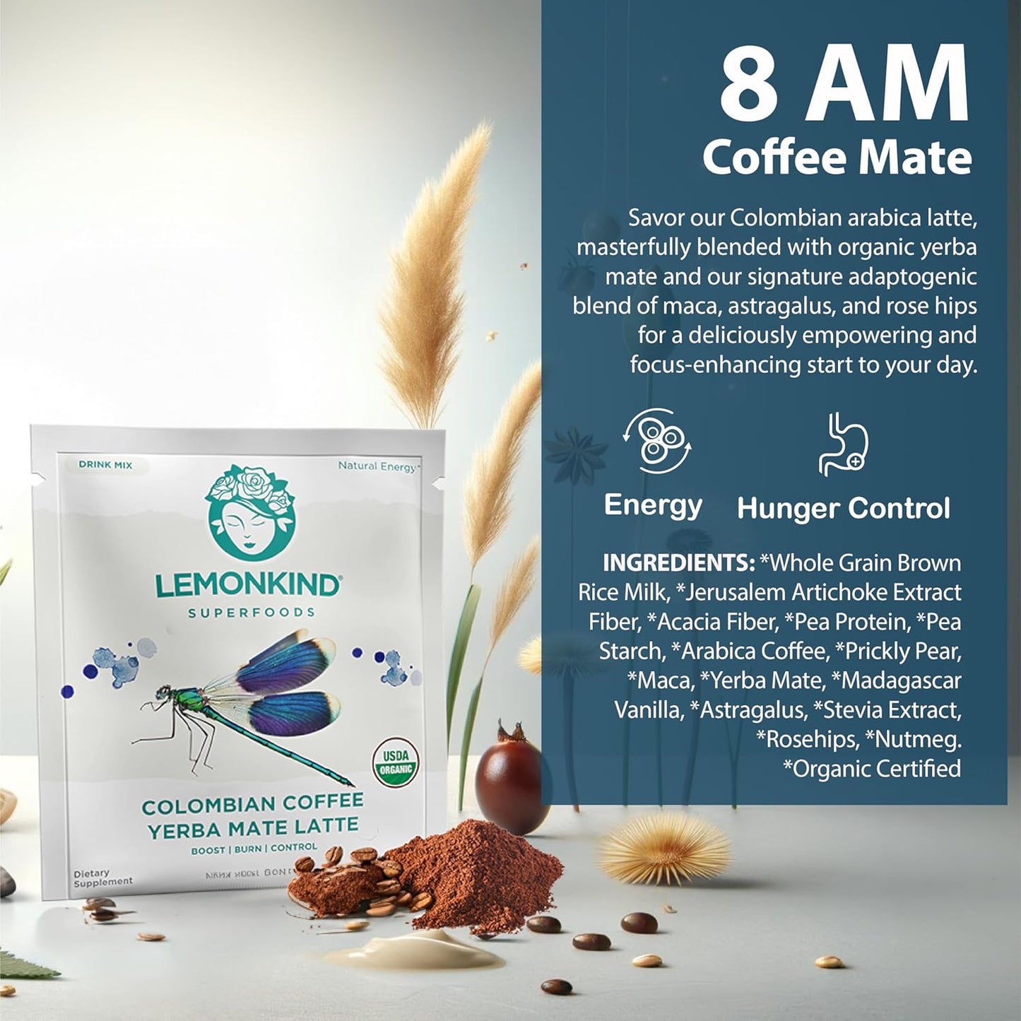 Lemonkind Organic 3 Day Cleanse with Clinically Studied Prickly Pear - Keto-Friendly Plant-Based Protein, Gluten-Free Lattes & Blender Bottle