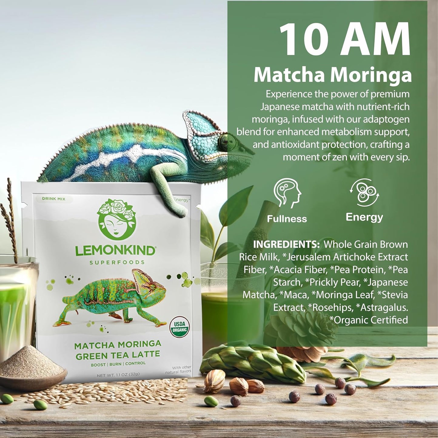 Lemonkind Organic 3 Day Cleanse with Clinically Studied Prickly Pear - Keto-Friendly Plant-Based Protein, Gluten-Free Lattes & Blender Bottle