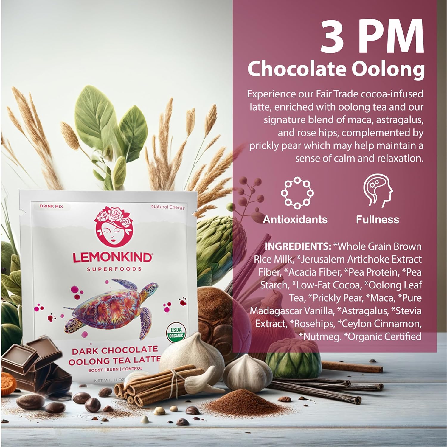 Lemonkind Organic 3 Day Cleanse with Clinically Studied Prickly Pear - Keto-Friendly Plant-Based Protein, Gluten-Free Lattes & Blender Bottle