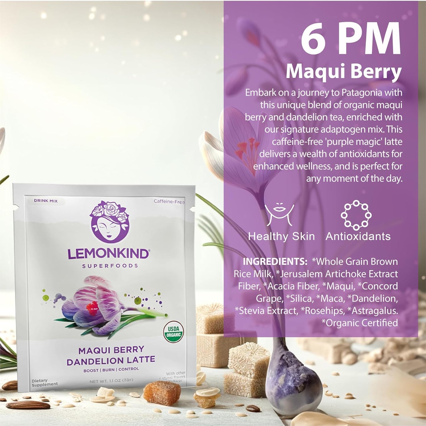 Lemonkind Organic 3 Day Cleanse with Clinically Studied Prickly Pear - Keto-Friendly Plant-Based Protein, Gluten-Free Lattes & Blender Bottle