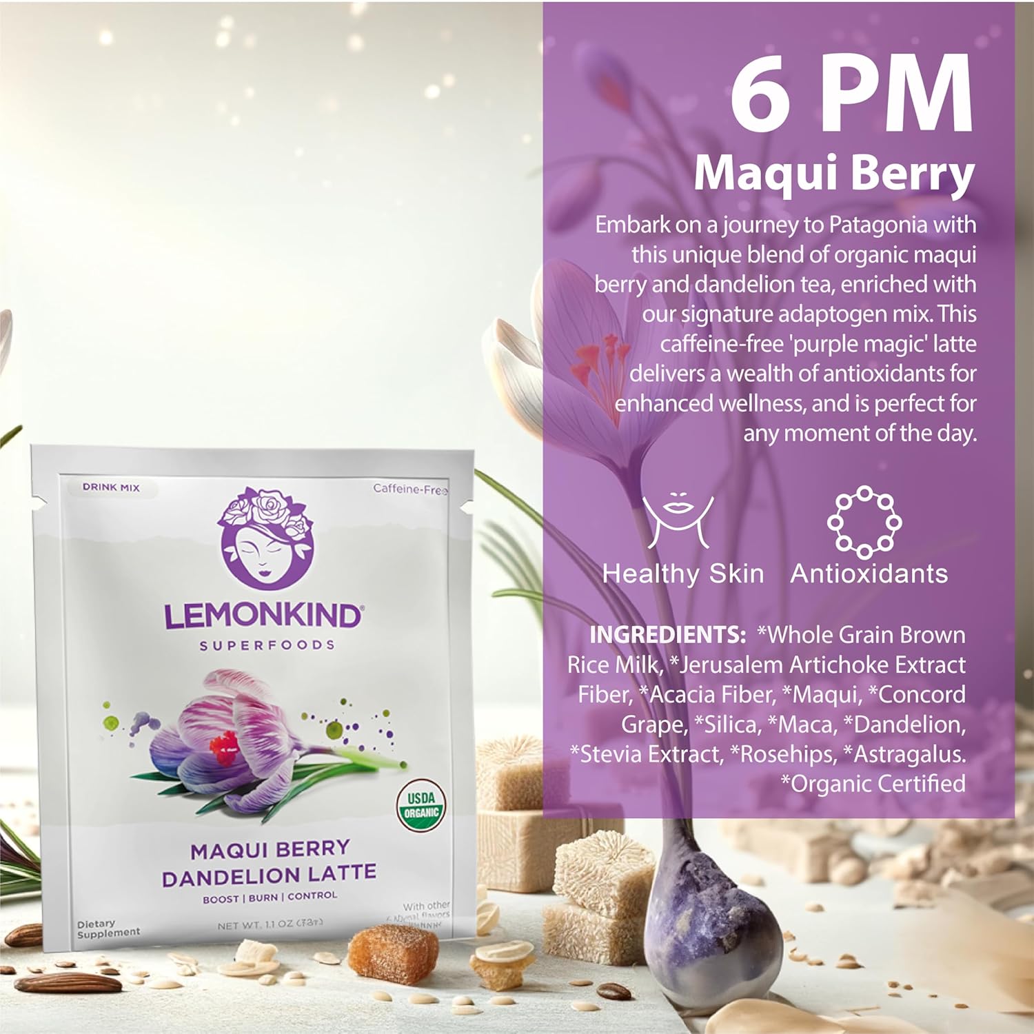 Lemonkind Organic 3 Day Cleanse with Clinically Studied Prickly Pear - Keto-Friendly Plant-Based Protein, Gluten-Free Lattes & Blender Bottle