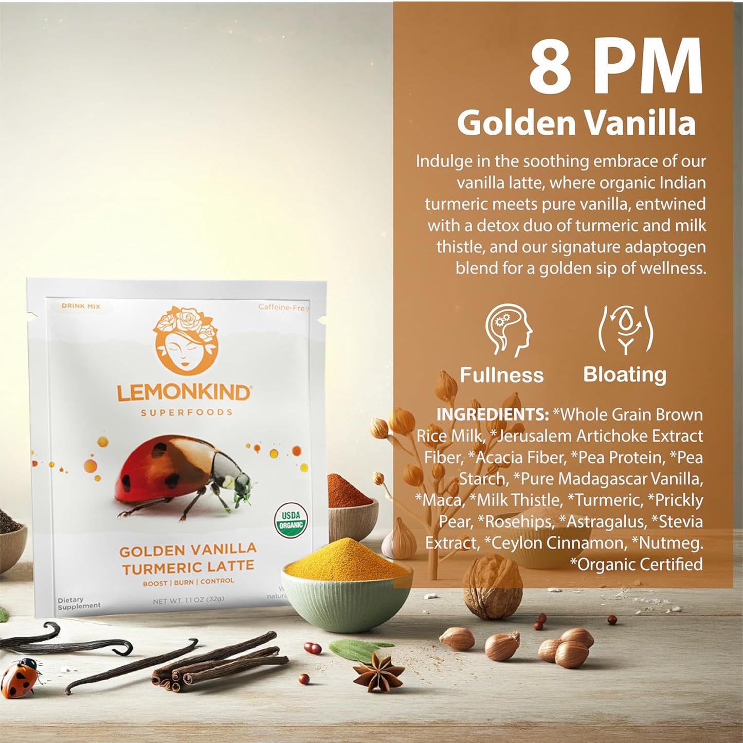 Lemonkind Organic 3 Day Cleanse with Clinically Studied Prickly Pear - Keto-Friendly Plant-Based Protein, Gluten-Free Lattes & Blender Bottle