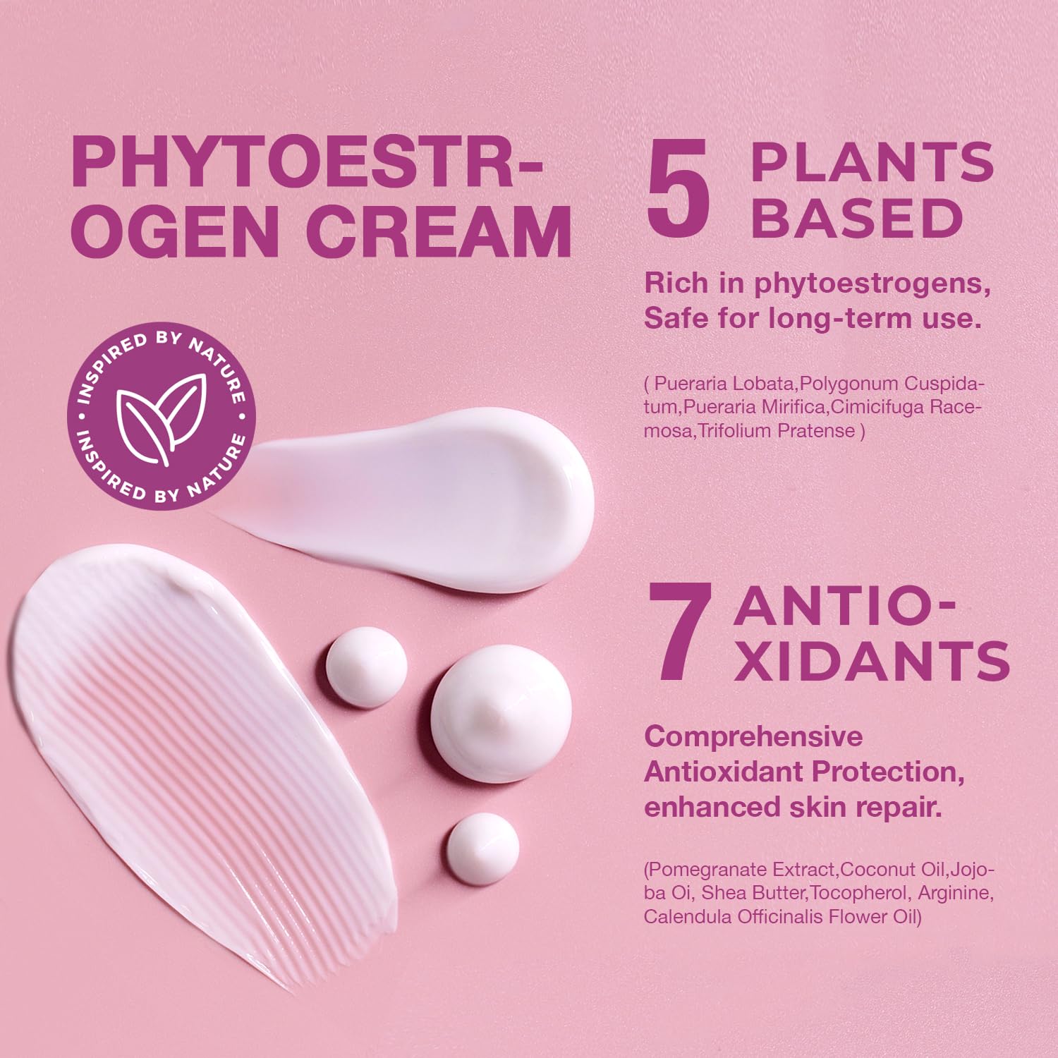 Le’phoqua Natural Bioidentical Estrogen Cream 4 Oz - Menopause Relief & Hormone Balance - Topical Phytoestrogen Cream for Hot Flashes & Support