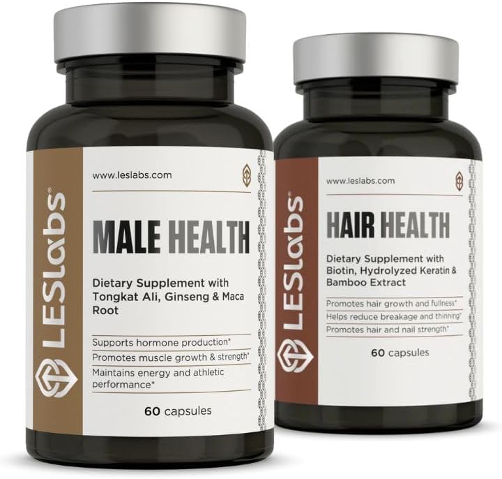 LES Labs Mature Male Bundle - Support Healthy Male Hormone Levels, Endurance, and Hair Health