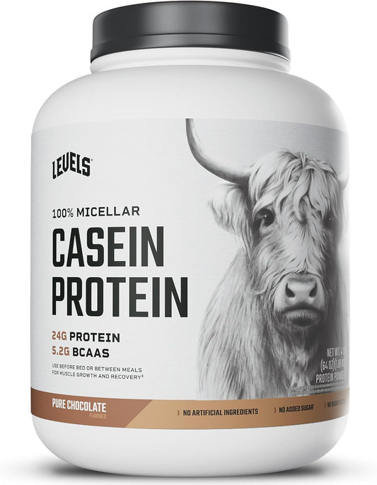 Levels 100% Micellar Casein Protein - Hormone Free Chocolate Flavor - 4LB Size