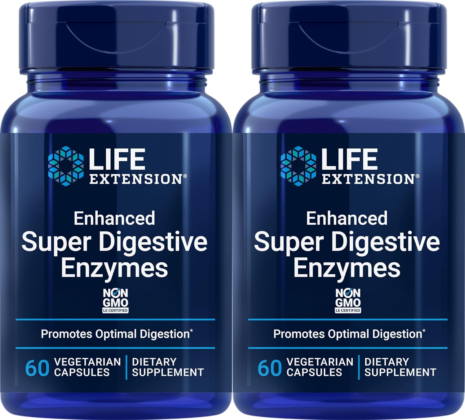 Life Extension Enhanced Super Digestive Enzymes - 120 Vegetarian Capsules, Digestive Support Supplement Pack