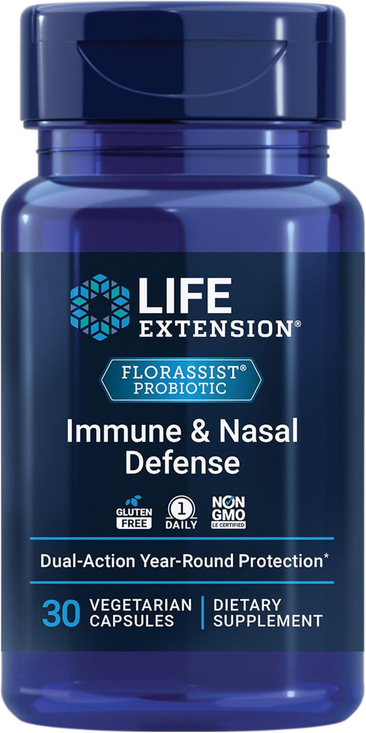 Life Extension FLORASSIST® Immune & Nasal Defense Capsules - L. rhamnosus CRL1505 for Immune Support, Nasal Health, Seasonal Wellness - 30ct Vegan, Non-GMO, Gluten-Free - 1 Daily