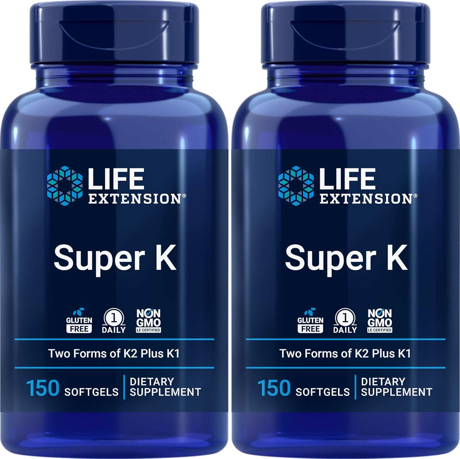 Life Extension Super K 300 Softgels with Vitamin K1 and K2 - Dietary Supplement Pack
