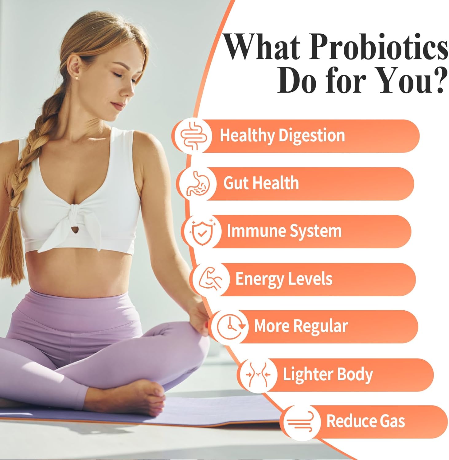Lifeatlas 300 Billion CFU Probiotics - 12 Strains Prebiotic Blend for Digestive & Gut Health, Immune Support - 120 Capsules