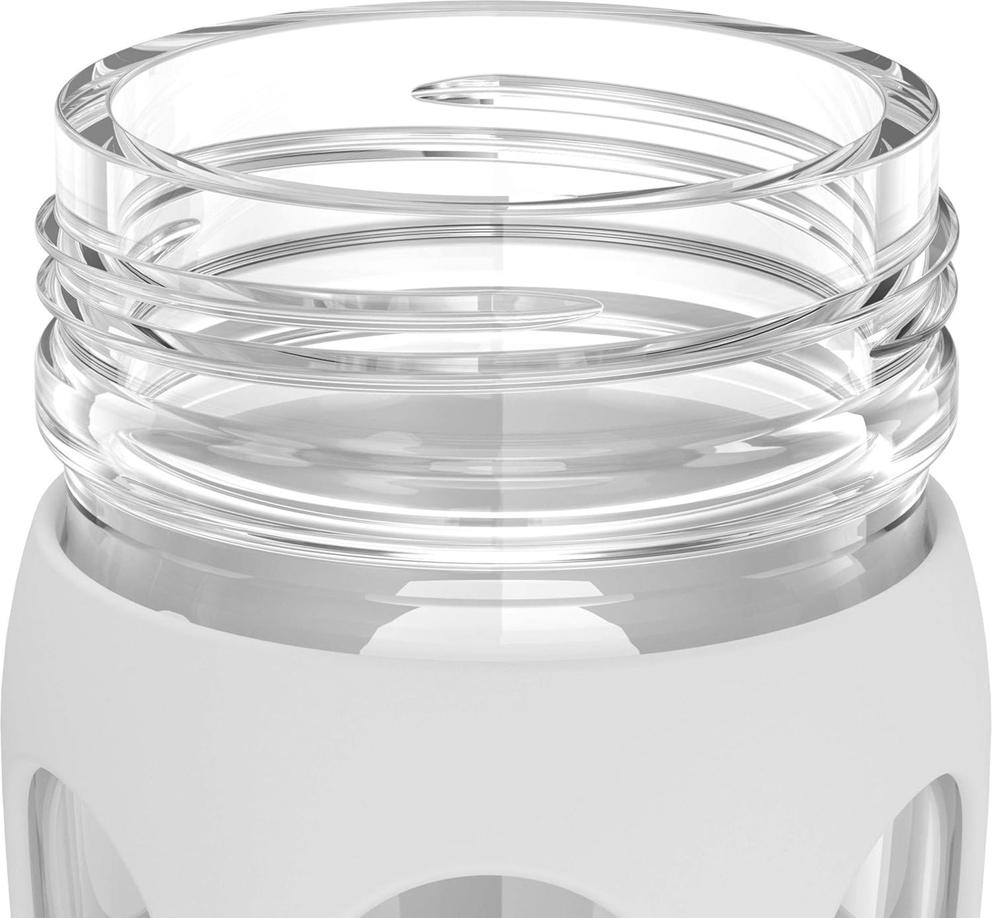 Lifefactory 16oz Glass Water Bottle w/ Active Flip Cap & Silicone Sleeve - Optic White