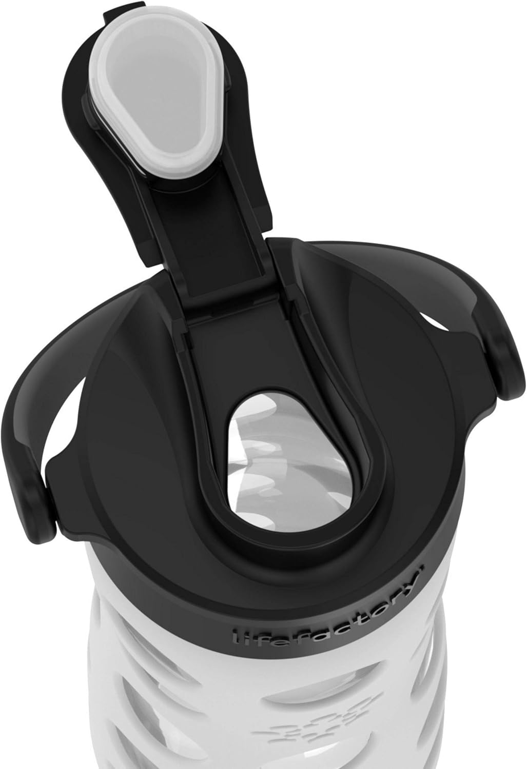 Lifefactory 16oz Glass Water Bottle w/ Active Flip Cap & Silicone Sleeve - Optic White