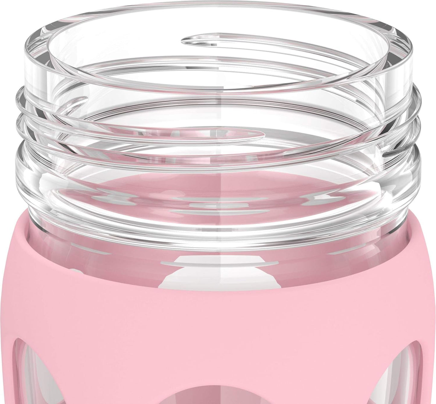 Lifefactory 22 oz Glass Water Bottle with Classic Cap, BPA-Free, Silicone Sleeve - Desert Rose Color