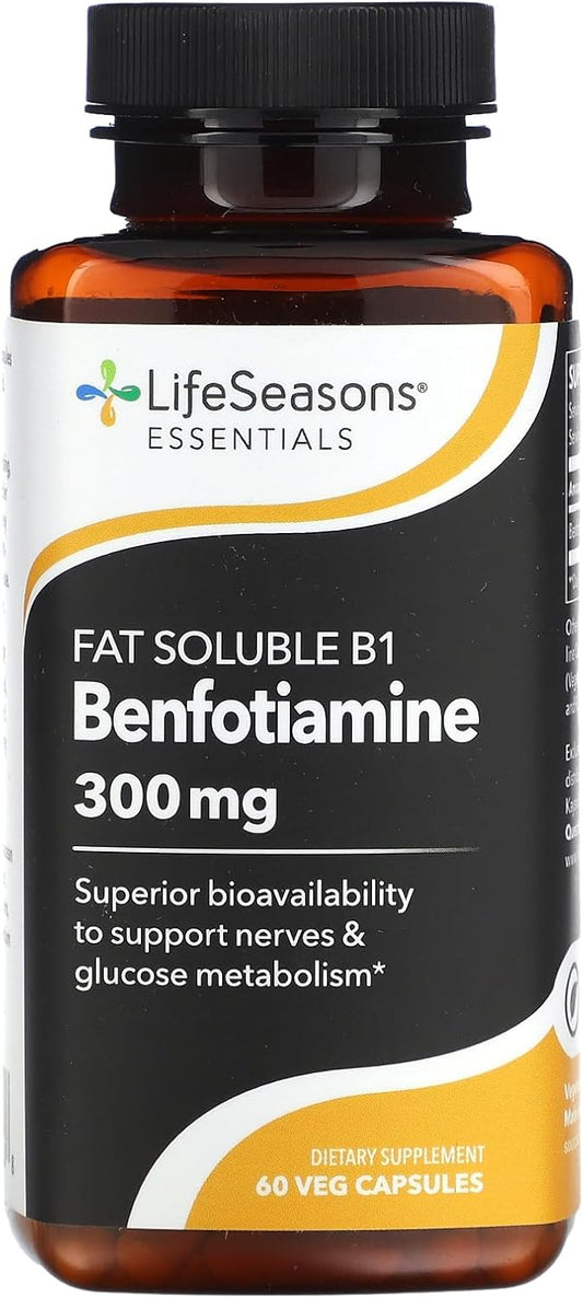 LifeSeasons Benfotiamine Supplement for Memory, Cognitive Performance & Antioxidant Defense - 60 Capsules