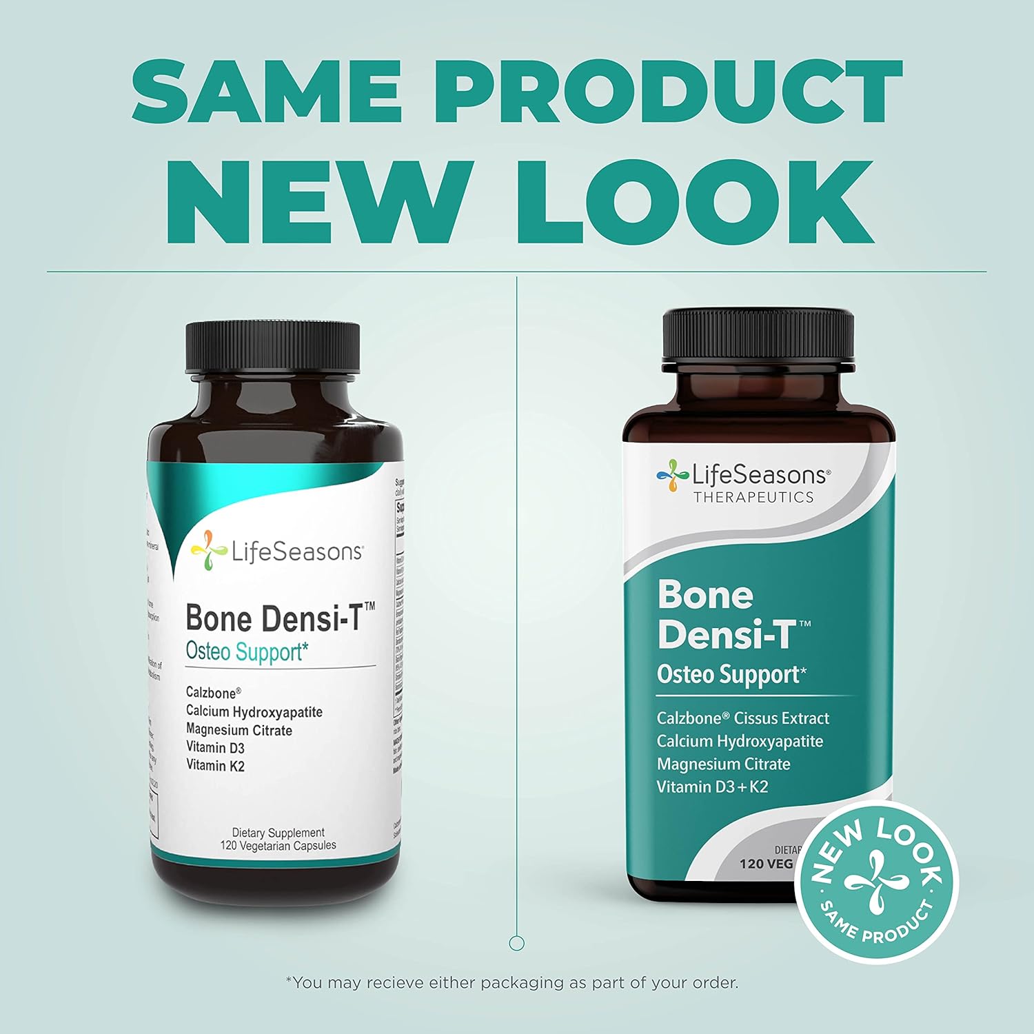 LifeSeasons Bone Densi-T: Supports Bone Mineral Density, Strength, and Healing - Calcium, Magnesium, Vitamin D - 120 Capsules