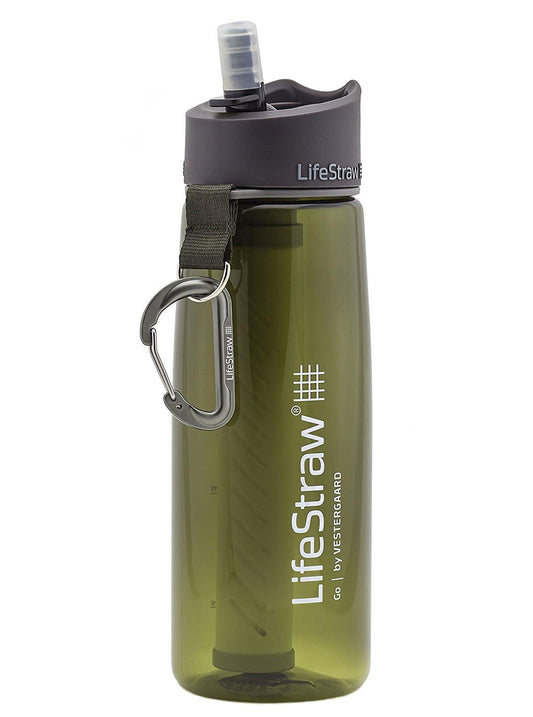 LifeStraw Go Bottle 2-Stage, Green, 22oz with Integrated 1,000 Liter Filter and Activated Carbon